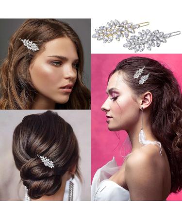 Cosmmap Rhinestone Hairpins Set - Geometric Crystal Clips for Women & Girls - Golden & Silver - Perfect Mother's Day Gift - Buy Online on GoSupps.com