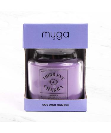 Myga Ry1296 Third Eye Chakra Candle - Lavender Soy Wax for Spiritual Awareness & Intuition | Enhance Psychological Power - Buy Online on GoSupps.com