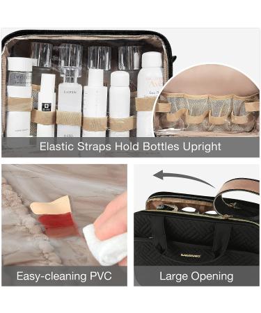 BAGSMART Large Travel Toiletry Bag - Water-resistant Organizer for Makeup, Shampoo & Toiletries | Black Medium Size - Buy Online on GoSupps.com