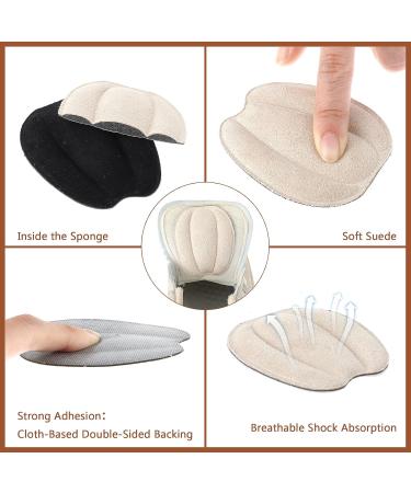 Tongue Pads for Shoes - Non-Slip Cushion Inserts & Heel Pad Replacement | 2 Pairs Beige & Black - Comfort for Men & Women - Buy Online on GoSupps.com