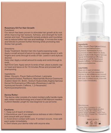 GoldWorld Rosemary Oil for Hair Growth w/Derma Roller Hair Growth Men Women 100ml Light-Weight Non-Greasy Hair Growth Oil Serum Reduce Beard Hair Loss Diluted Rosemary Oil Dry Damaged Hair Tonic - Buy Online on GoSupps.com
