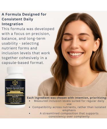 Magnesium Glycinate Complex 4-in-1 - Chelated Magnesium Bisglycinate (150 mg Elemental) with Zinc Picolinate Vitamin D3 & B6-120 Vegan Capsules Non-GMO - Men & Women - Buy Online on GoSupps.com