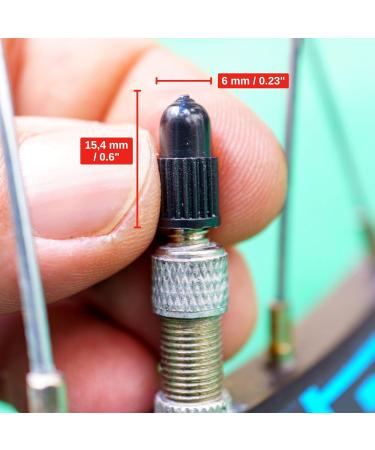 8 Pack Black Plastic Valve Caps for Bicycle Tires - Compatible with Dunlop & Presta Valves | Durable Tire Valve Covers - Buy Online on GoSupps.com