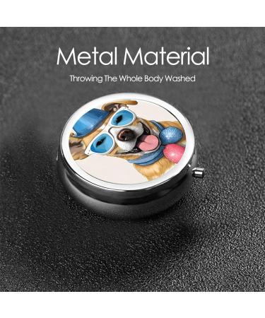 French Bulldog Mini Round Pill Box | 3-Compartment Travel Pill Organizer | Portable Medication Case for Home & Office - Buy Online on GoSupps.com