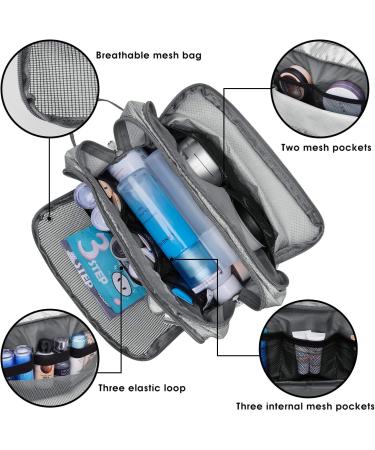 WANDF Water-Resistant Nylon Travel Toiletry Bag for Men and Women - Lightweight Dopp Kit (A-Grey) - Buy Online on GoSupps.com