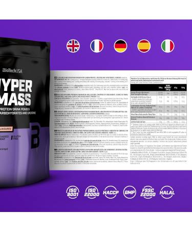 BiotechUSA Hyper Mass - Gluten-Free Mass Gainer with Carbs & Protein | Micronized Creatine | Strawberry Flavor | 1 kg - Buy Online on GoSupps.com