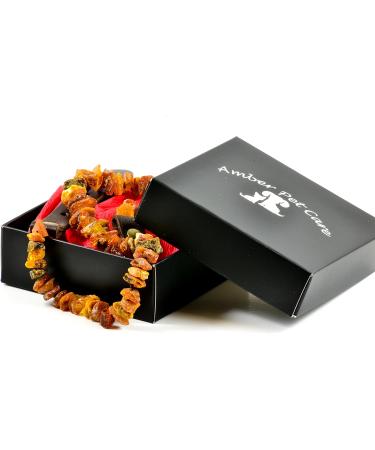 Elegant Baltic Amber Dog & Cat Necklace - Flea & Tick Protection Collar with Leather Clasp | Anti-Tick & Vermin Safety for Pets - Buy Online on GoSupps.com
