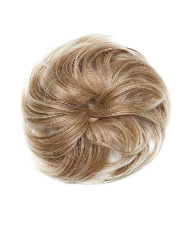 Thick 80g Large Hair Tie Extensions | Messy Bun Updos | Voluminous Real Hair Look | Strawberry Blonde & Platinum Mix - Buy Online on GoSupps.com
