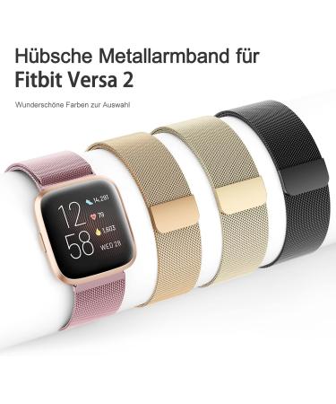 Premium Stainless Steel Oumida Bracelet for Fitbit Versa 2 & Lite | Strong Magnetic Replacement Band for Men & Women - Black Small - Buy Online on GoSupps.com