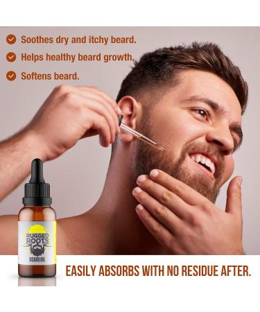 Beard Oil & Conditioner by Rugged Roots | Natural Citrus Spice Scent | Softens & Promotes Healthy Beard Growth | Perfect Gifts for Dad Brother Husband - Buy Online on GoSupps.com