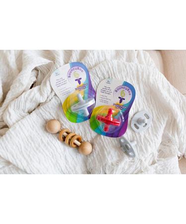 BouncyBoo Double-Sided Pacifier - Soothing Teether for 0+ Months - Gray (2 Pack) - Buy Online on GoSupps.com