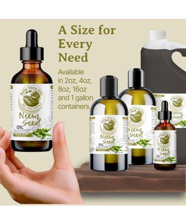Bella Terra Oils - Organic Neem Seed Oil 8oz - Embrace Organic Neem's Richness Packed with Azadirachtin & Nimbolide Elevate Your Skin's Natural Glow 8 Fl Oz (Pack of 1) - Buy Online on GoSupps.com