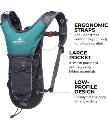 TETON Sports TrailRunner 2 Hydration Pack with 2-Liter Bladder - Ideal for Backpacking, Hiking, Running, Cycling, and Climbing | Arcadia 2L Bladder - 2022 Model - Buy Online on GoSupps.com