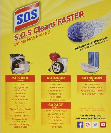 SOS Wool Steel Soap Pads 10 ct - Pack of 6 | Heavy Duty Cleaning Pads - Buy Online on GoSupps.com