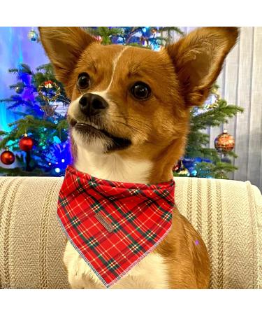 Shop Lionheart Glory Dog Haller Cotton Christmas Bib - Adjustable Red Plaid Neckerchief for Small Dogs | Packable Stylish & Comfortable - Buy Online on GoSupps.com