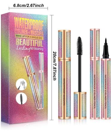 Mascara and Eyeliner Set | 4D Anti-Clump Liquid Ink Primer Thicker Voluminous Lashes for Women and Girls Perfect for Dates and Vacations Cosmetics - Buy Online on GoSupps.com