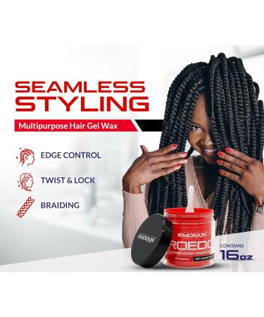Pro Edge Hair Styling Gel - Alcohol-Free Water-Based Pomade for Stylish Hair - Strong Hold Strawberry Scent (16 Fl oz - Buy Online on GoSupps.com