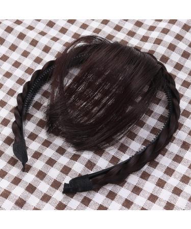 SHERCHPRY Forehead Hair Extension Clip On Bangs Extensions braid headband Braided Hair Hoop hair barrettes for women fringe hair extensions bangs hair clip hair quality explosive clip Miss Brown Medium - Buy Online on GoSupps.com