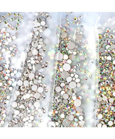 FEIlei 1440Pcs Crystal Flat Back Round Shape Rhinestones Mixed Nail Gems Gemstones Kits - Buy Online on GoSupps.com