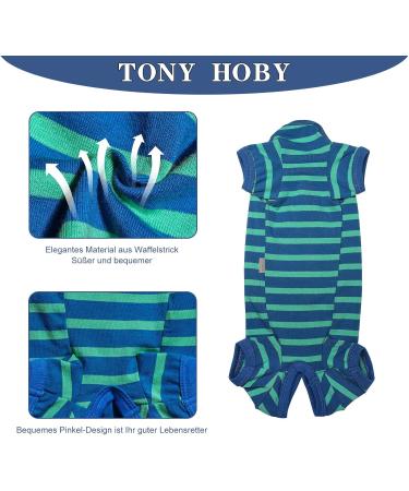 Tony Hoby Dog Shirts - Striped 4-Legged Soft & Breathable T-Shirt for Small Medium & Large Dogs - Girls Blue & Dark Blue - Buy Online on GoSupps.com