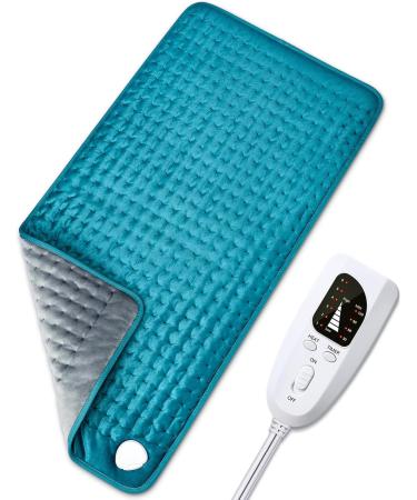 BESIGILA Electric Heating pad Cramps and Arthritis Relief 6 Fast Heating Settings Auto-Off Machine Washable - Blue Grey - 17 x 33 