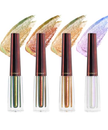 CHARMACY Liquid Duochrome Eyeshadow  Multi-Dimensional Eye Looks  Long Lasting Glitter Eye Shadow Sets Metallic Pigments  Quick Drying  Sparkling Shiny Eye Makeup for Beginners  1.6g (101)