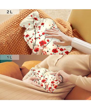 Spring Blossom Hot Water Bottle with Cover - 1L BPA-Free Pain Relief & Hot/Cold Therapy for Back Pain - Buy Online on GoSupps.com