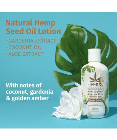 Hempz Paradise Island Body Lotion, Body Wash & Loofa Set - White Gardenia & Coconut Palm | All Natural Hemp Seed Oil | Skin Care Bundle - Buy Online on GoSupps.com