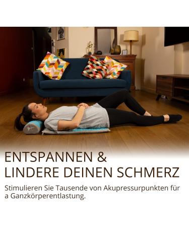 Fit Acupressure Set - Relief for Back & Neck Pain | Acupressure Mat Pillow Bag & Massage Ball (Green-Beige) - Shop Internationally - Buy Online on GoSupps.com