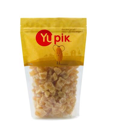 Yupik Crystallized Diced Ginger 1 kg Kosher GMO-Free Chewy Candied Ginger Sugar Coated Cubes Sulphite-Free Sweet Snacks Aromatic Topping & Inclusion Ideal for Baking Teas Beverages 1 kg (Pack of 1)