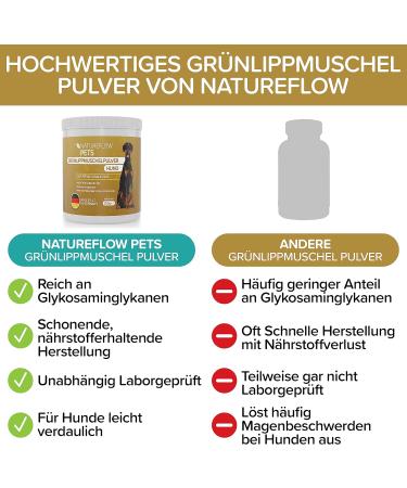 Gr nlippmussel Dog Supplement - 250g Natural Green Lip Powder for Joint Support - Test Winner for Dogs - High Acceptance Green Lip Shell Powder - Buy Online on GoSupps.com