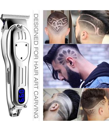 Professional All Metal Hair Clipper & Trimmer for Men - Electric Hair Cutting Tool Grooming Kit (Silver) - Travel-Friendly - Buy Online on GoSupps.com