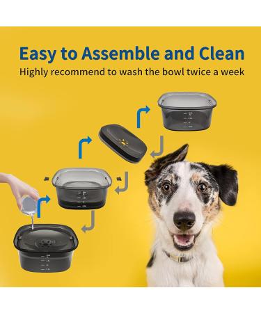 DECYAM Non Spill Dog Water Bowl Slow Water Feeder for Dogs 2L / 70 oz Large Capacity Pet Water Dish for Dogs Brown - Buy Online on GoSupps.com