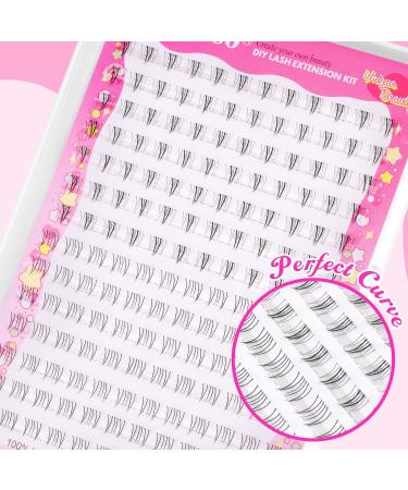 Wiwoseo Natural Lash Clusters - C Curl Individual Eyelash Extensions (9-11MM) for DIY Beginners - Clear Band Black Wispy Lashes - Buy Online on GoSupps.com