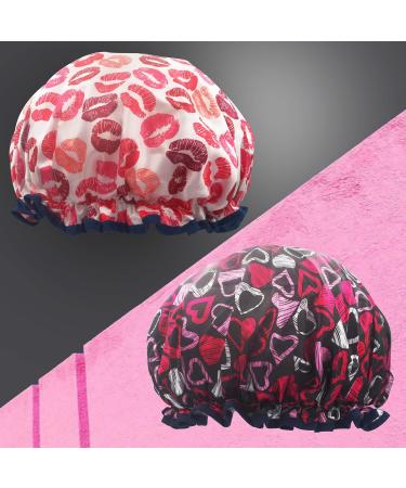 Bleu Bath (2 Pack) Sexy Lovely Fashion Style Extra Large Double Layer Shower Cap - Buy Online on GoSupps.com