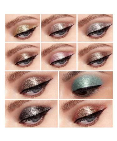 10-Colored Metallic Glitter Liquid Eyeshadow Set | Waterproof Fast-Drying Smoky Eye Makeup Kits for Stunning Looks - Buy Online on GoSupps.com