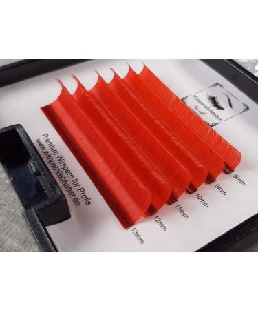 Colored eyelashes I Self -fleed volume eyelashes 04 Hot Color Lashes I C/D Curl 0.07mm I Volume eyelashes for eyelash extensions (D curl red) D curl red red