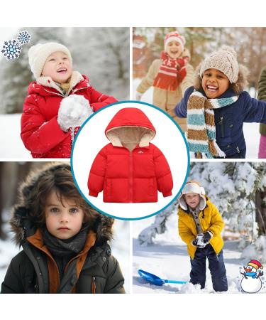 Kids4ever Winter Hooded Jacket | Red | 3-4 Years | Toddler Zipper Coat with Fleece Lining - Buy Online on GoSupps.com