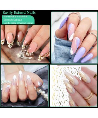 504 Pieces Soft Gel Almond Nail Tips - Full Cover Fake Nails Set with Glue for Nail Studios & DIY Art | 10 Sizes Available - Buy Online on GoSupps.com