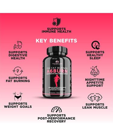 A6BURN Nighttime Burner Pills for Weight Loss & Sleep Aid - Muscle Recovery Amino Acids - PM Weight Management Supplement for Women & Men - Appetite & Metabolism Support - Immune Boost (3 Pack) - Buy Online on GoSupps.com