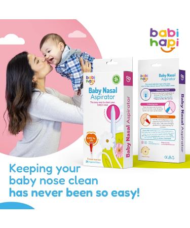 Babi Hapi Baby Nasal Aspirator with 24 Filters - Non-Toxic, BPA & Phthalate Free for Easy-to-Clean Baby Nose Relief - Buy Online on GoSupps.com