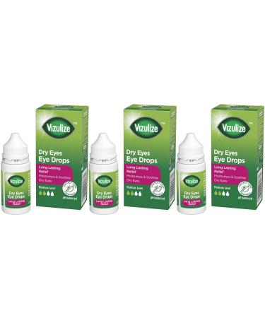 Vizulize Dry Eye Drops for Dry Irritated & Uncomfortable Eyes 3 x 10 ml Bottles