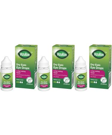Vizulize Dry Eye Drops for Dry Irritated & Uncomfortable Eyes 3 x 10 ml Bottles