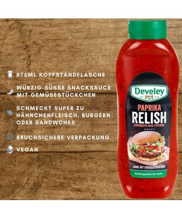  Italian Gourmet E.R. Develey Paprika Relish Pepperoni Sauce 875 ml + 400 g can - Buy Online on GoSupps.com