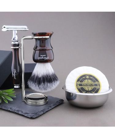 Haryali London Men's Shaving Set | Double Edge Safety Razor White Badger Hair Stand Bowl & Soap - International Shipping Available - Buy Online on GoSupps.com