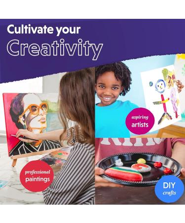 Crafts 4 All Acrylic Paint Set - 24-Pack of 12mL Paints for Canvas, Wood & Ceramic with 3 Art Brushes - Non-Toxic Craft Paint - Stocking Stuffers for Girls and Boys - Buy Online on GoSupps.com