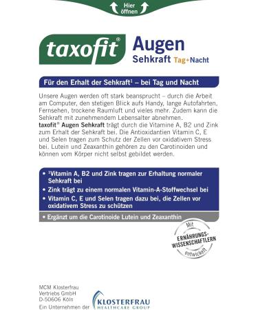 Taxofit Eyes Vision Day & Night Capsules - 30 Pieces | Optimize Eye Health Internationally - Buy Online on GoSupps.com