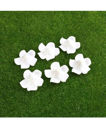 Minkissy 100Pcs 6CM Hawaiian Plumeria Foam Flowers - Artificial Frangipani for DIY Hair Hat Wedding & Beach Party Decor (White) - Buy Online on GoSupps.com