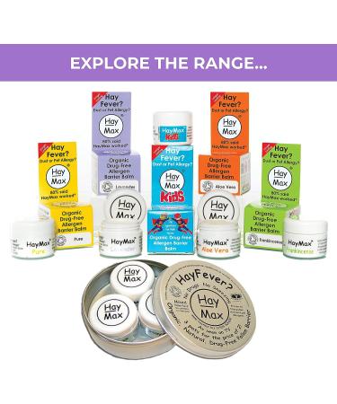 HayMax Lavender Allergen Barrier Balm 5ml - Organic Non-Drowsy Relief for Hay Fever Allergy - Traps Pollen & Dust - For Adults, Kids & Pregnant Women - Buy Online on GoSupps.com