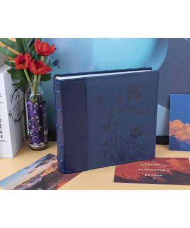 Golden State Art 4x6 Horizontal Photo Album - Holds 200 Pictures, Memo Space, Faux Leather Cover (Blue) - Ideal for Wedding, Family, Baby, Christmas, Vacation or Graduation - Buy Online on GoSupps.com